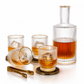 Vintage Optic 5-Piece Decanter Set – 1020ml Decanter with 4 × 250ml Whiskey Glasses