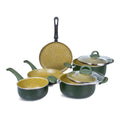 Illa Bio Cook 7-Piece Granite Cookware Set - Premium Non-Stick Pots & Pans (Made in Italy)