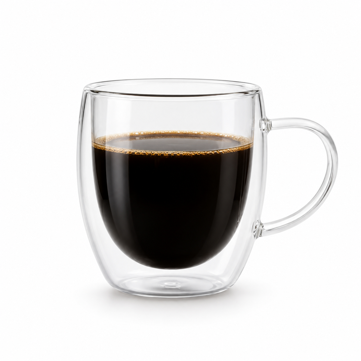 Double Wall Glass Coffee Mug with Handle – Single Piece