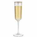 Gold Rim Textured Champagne Glasses – Set of 6 | 160ml &amp; 190ml