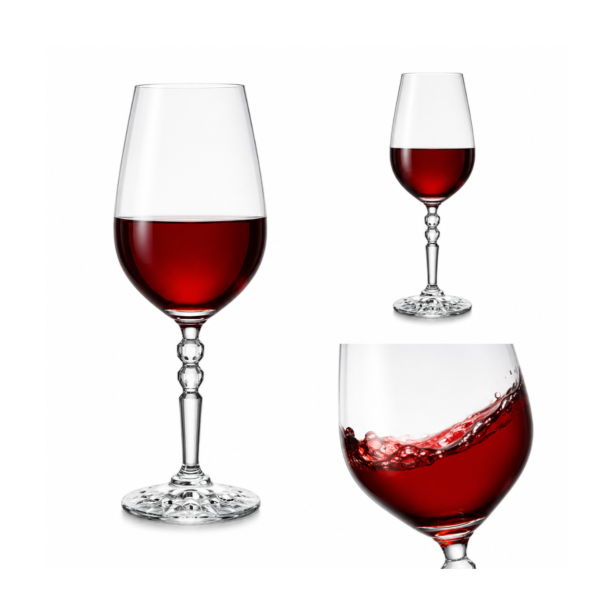 Premium Crystal Red Wine Glass Set of 6 – 510ml | Elegant Long Stem Wine Glasses | Luxury Glassware