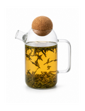 Premium Borosilicate Glass Kettle Jug with Round Cork Lid | Heat-Resistant Stovetop Safe Teapot & Coffee Server (450ml, 800ml, 1450ml)