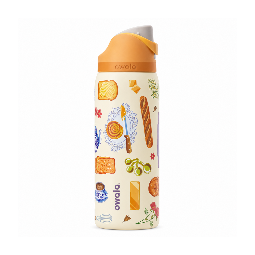 Owala Brunch Edition Insulated Water Bottle – 32oz (946ml) | Leak-Proof Stainless Steel Bottle with Built-in Straw