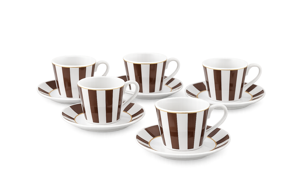 Heritage Milano Saucer Set – 6 Piece (Brown)