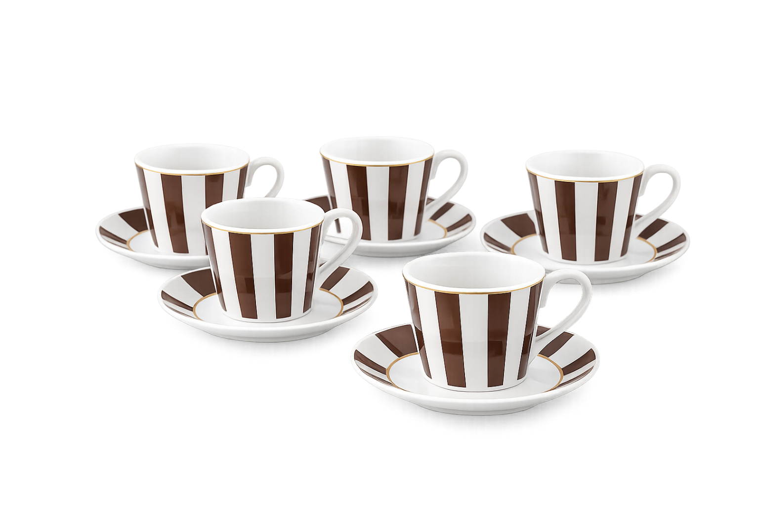 Heritage Milano Saucer Set – 6 Piece (Brown)