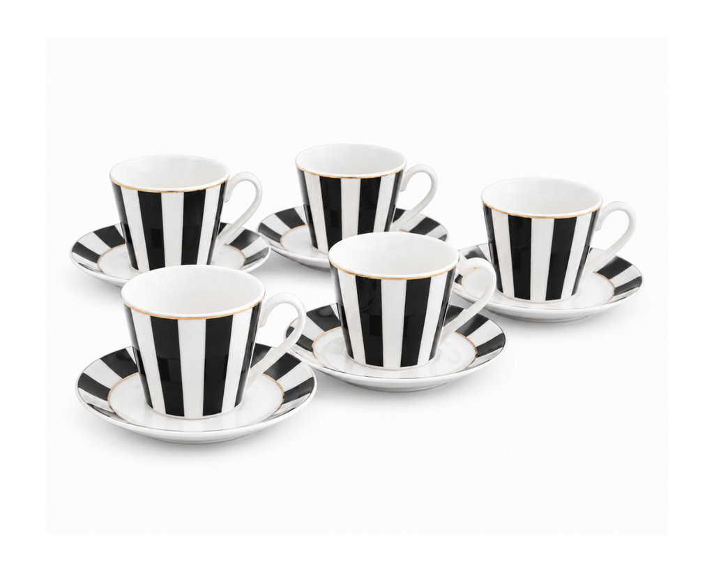 Heritage Milano Saucer Set – 6 Piece (Black)