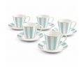 Heritage Milano Saucer Set – 6 Piece (Aqua)