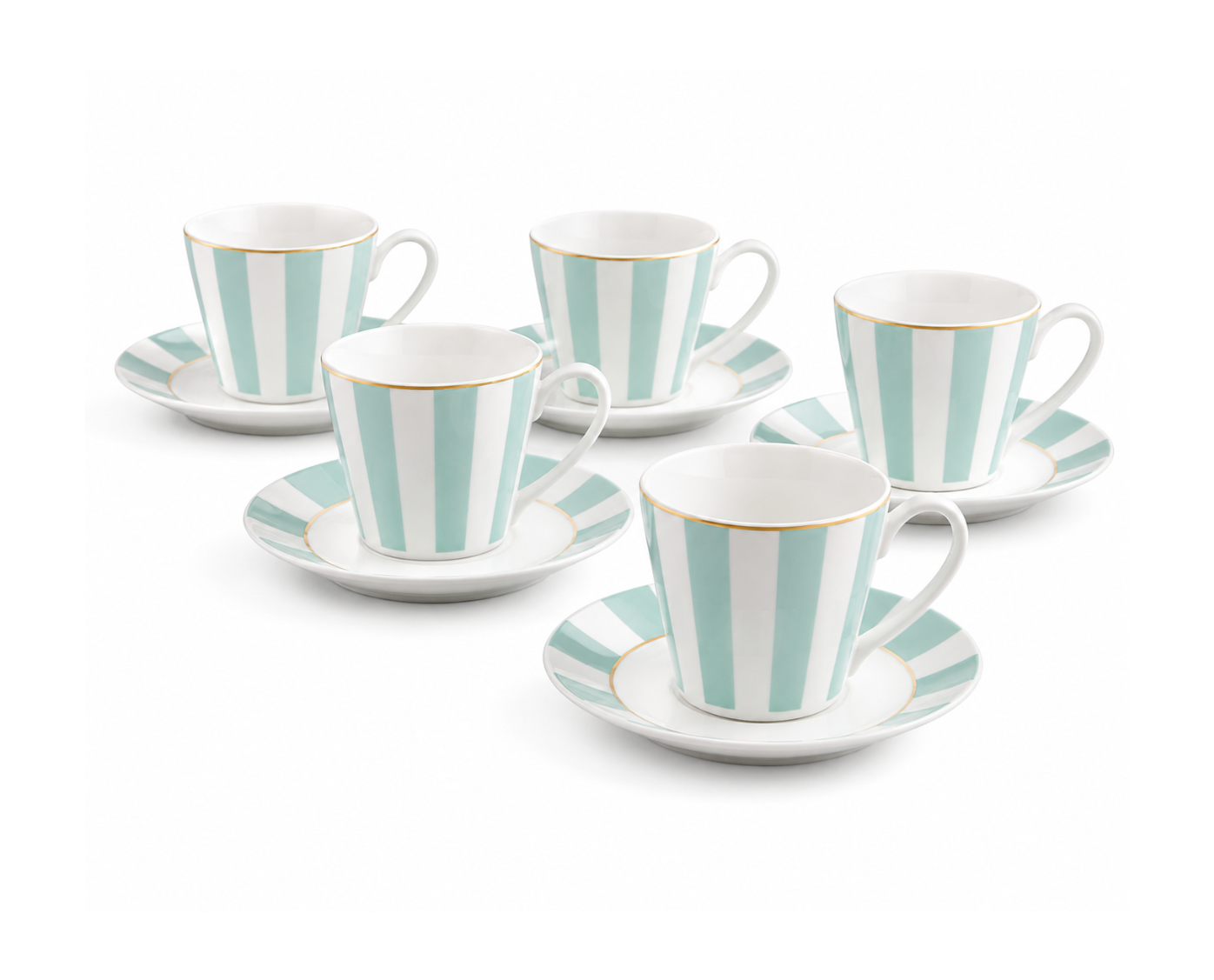Heritage Milano Saucer Set – 6 Piece (Aqua)