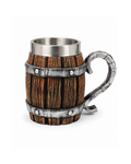 Rustic Viking Style Wooden Beer Mug – 400ml | Stainless Steel Lined | Premium Medieval Tankard