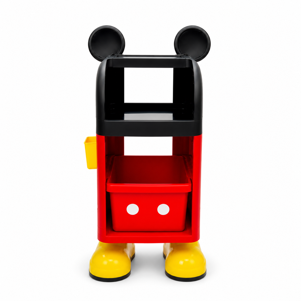 Kids 2-Tier Storage Cart – 45 × 25 × 98 cm | Mickey-Inspired Organizer