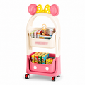 Kids 2-Tier Rolling Storage Cart with Wheels – 45 × 25 × 98 cm | Mickey-Inspired Organizer