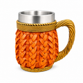 500ml Rustic Basket Weave Stainless Steel Beer Mug – Premium Handmade Style Tankard