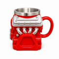 450ml V8 Engine Design Stainless Steel Beer Mug – Premium Automotive Tankard