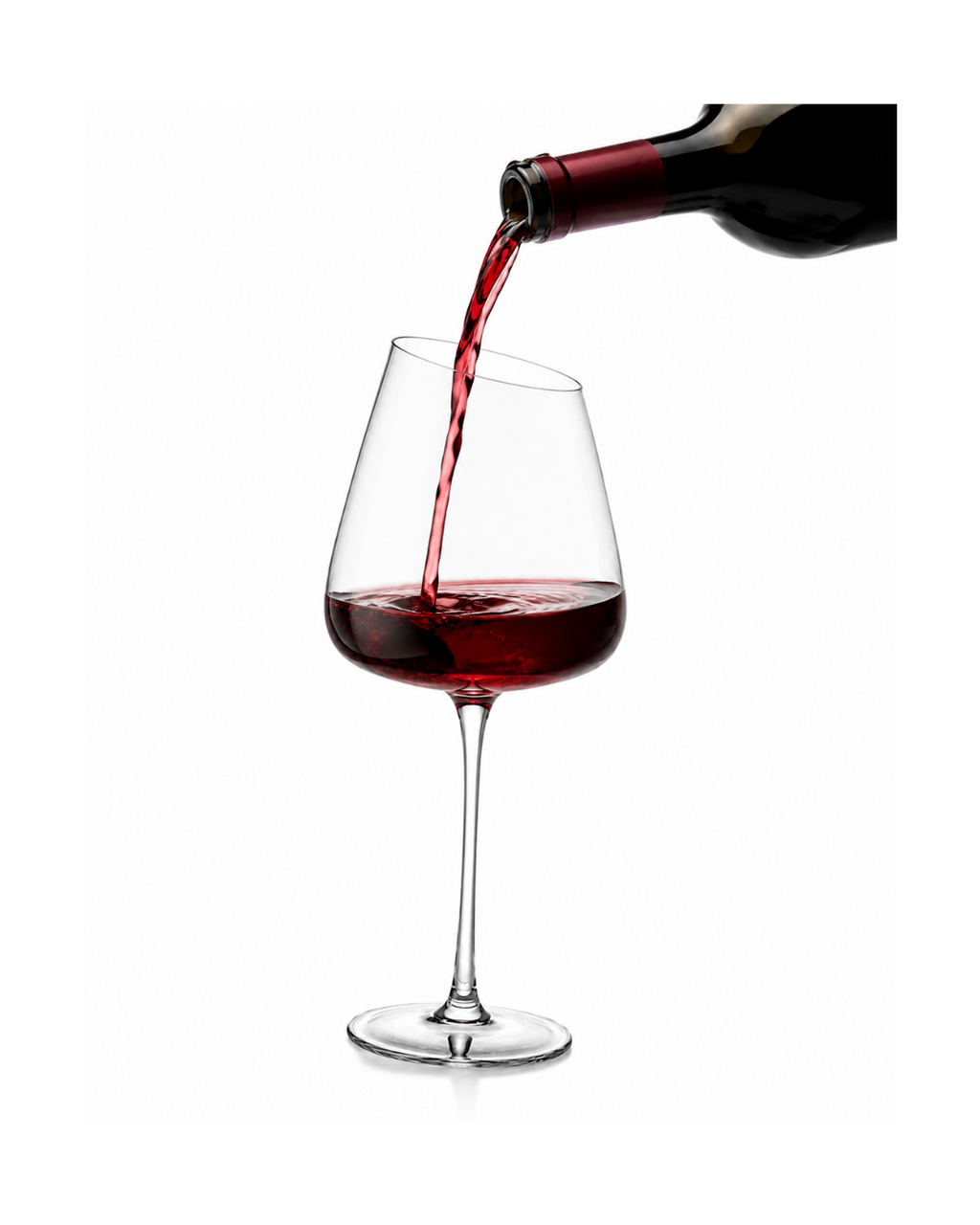 Crystal Red Wine Glass – 500ml (17oz) Elegant Long Stem Wine Glass