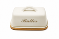 Metallic Airtight Butter Dish with Wooden Base – Premium Kitchen Butter Storage Container