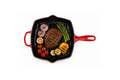 Le Creuset Signature Cast Iron Grill Pan with Ridged Surface – Premium Steak & BBQ Skillet - Cerise Red