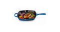 Le Creuset Signature Cast Iron Grill Pan with Ridged Surface – Premium Steak & BBQ Skillet - Caribbean Blue