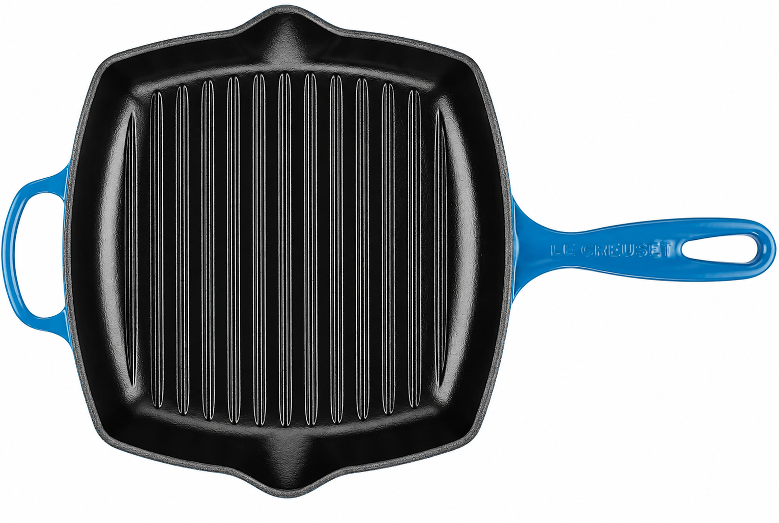 Le Creuset Signature Cast Iron Grill Pan with Ridged Surface – Premium Steak & BBQ Skillet - Caribbean Blue