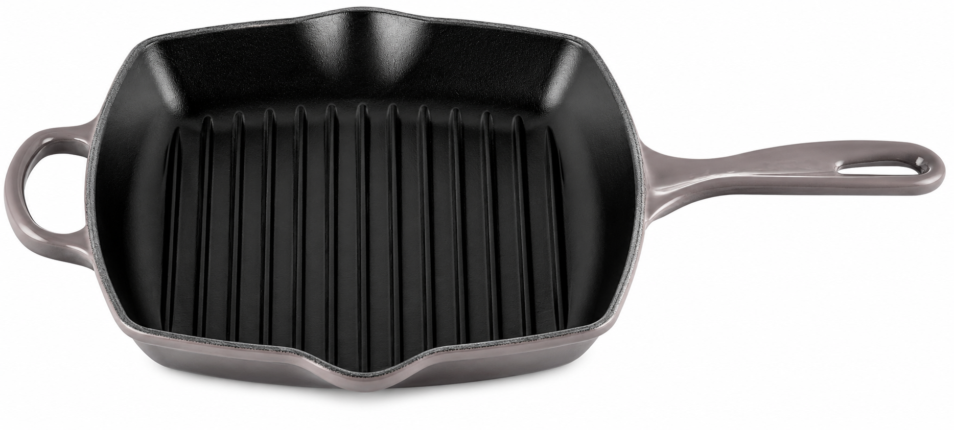Le Creuset Signature Cast Iron Grill Pan with Ridged Surface – Premium Steak & BBQ Skillet - Flint Grey