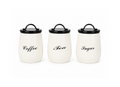 Vintage Coffee, Tea & Sugar Storage Canister Set – 3 Piece Kitchen Countertop Organizer