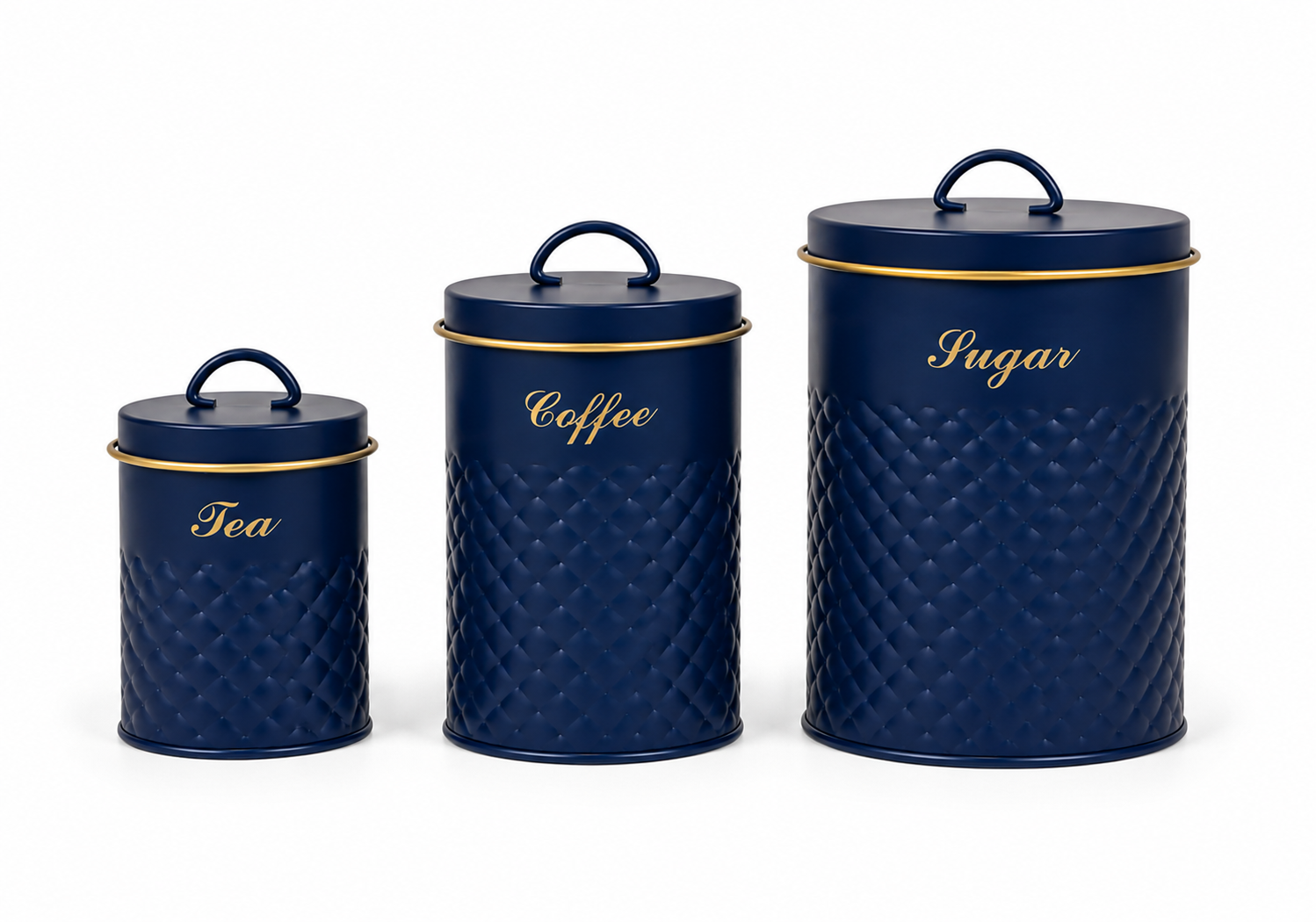 5-Piece Vintage Pantry Storage Tin Set – Bread, Biscuit, Tea, Coffee & Sugar Kitchen Canisters