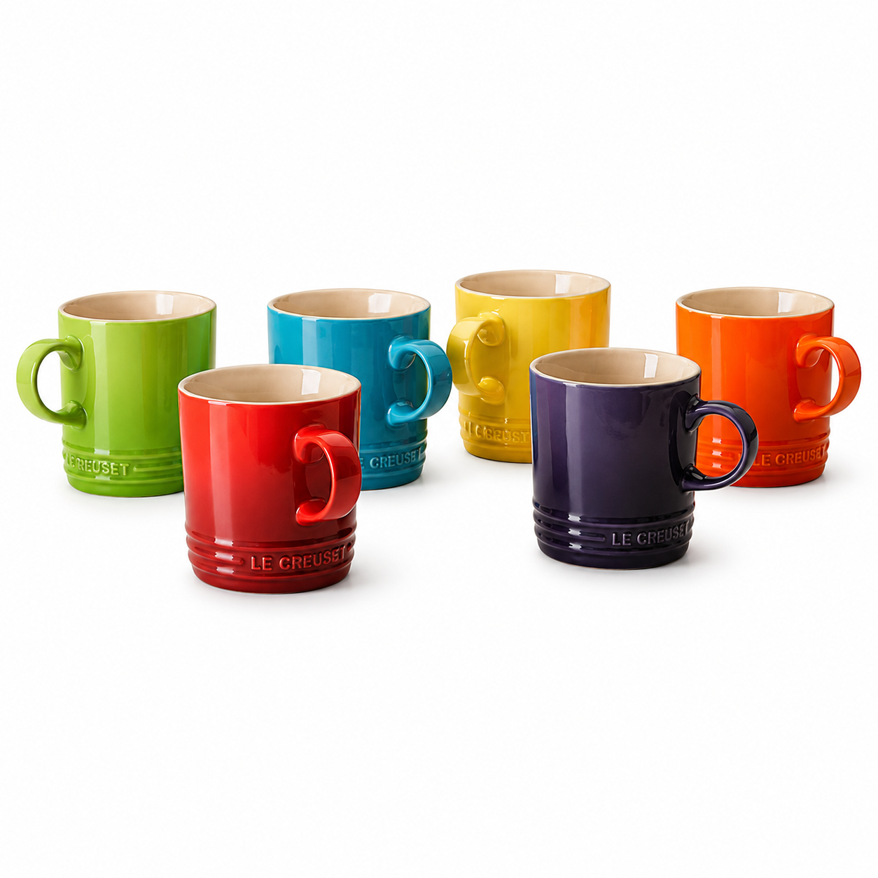 Le Creuset Stoneware Espresso Mug Set – 350ml (Set of 6 Multi-Color Mugs)