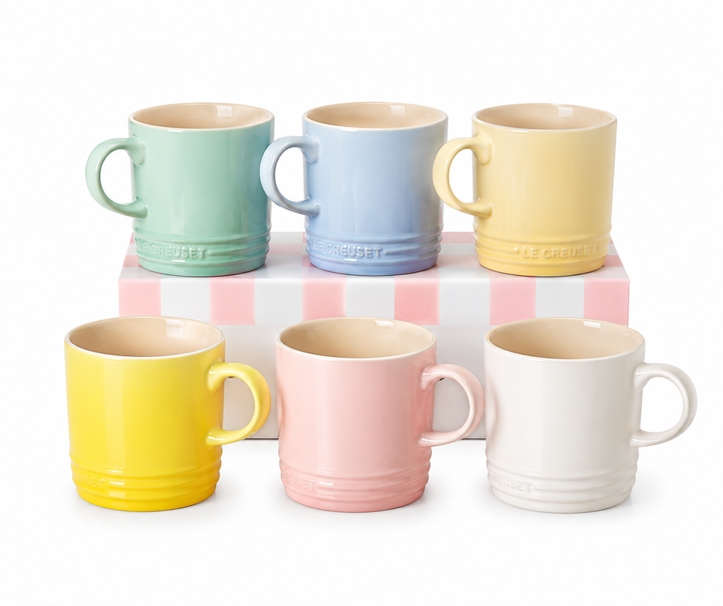 Le Creuset Stoneware Pastel Mug Set – 350ml (Set of 6)