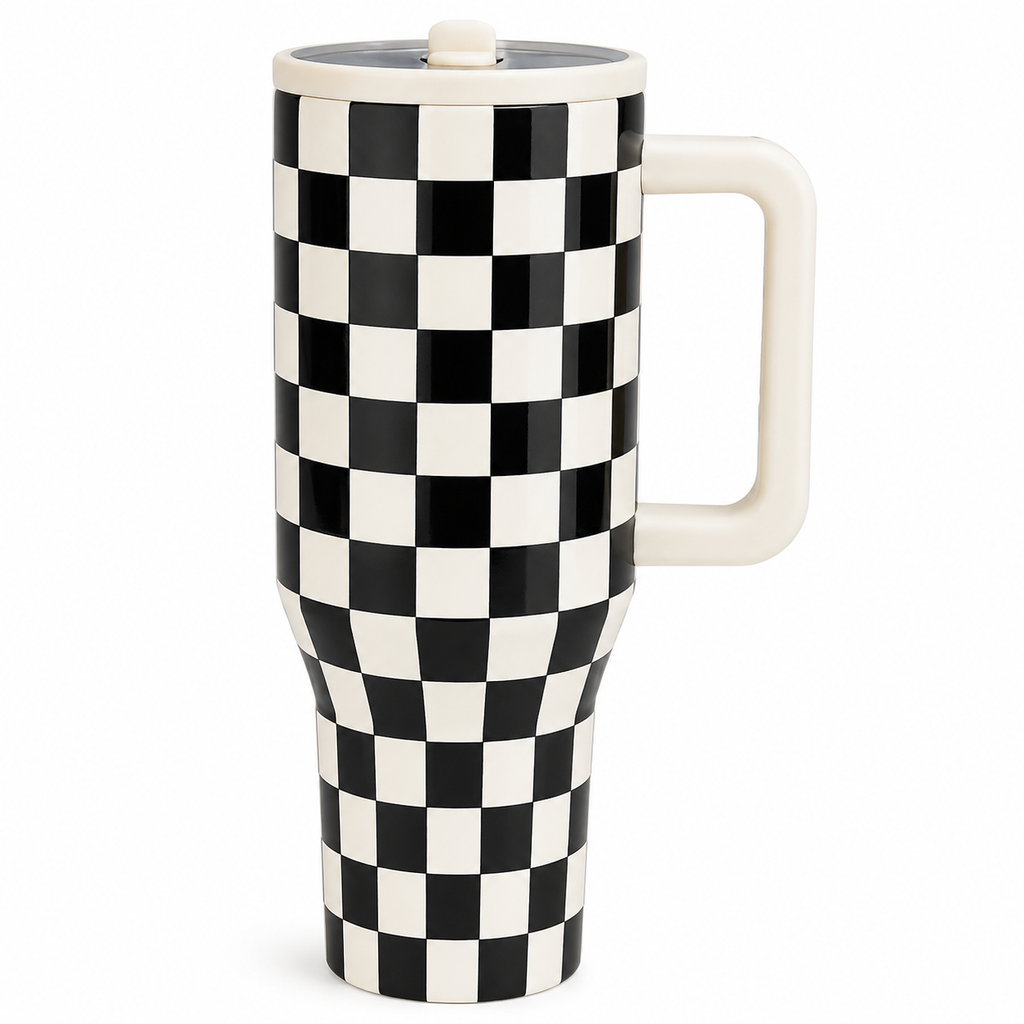 Hydro Jug Checkerd Board Insulated Tumbler with Handle – 40oz | 1.18L