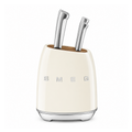 SMEG 6-Piece Premium Knife Block Set – Cream | German Steel Kitchen Knives with Acacia Wood Storage Block