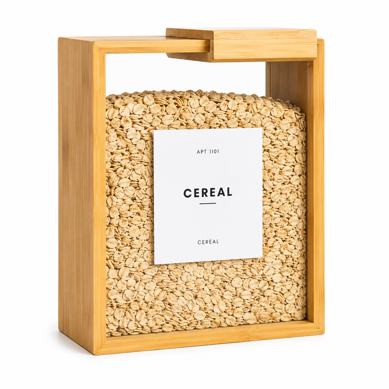 Premium Wooden Storage Container with Sliding Lid – 3L Pantry Organizer for Cereal, Rice, Pasta &amp; Dry Foods