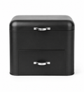 Premium Bread Box with Storage Drawer – Large Capacity Kitchen Bread Bin Organizer (Black)