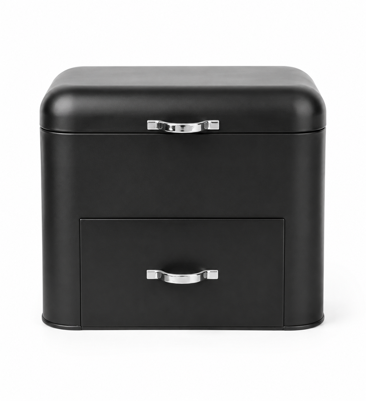 Premium Bread Box with Storage Drawer – Large Capacity Kitchen Bread Bin Organizer (Black)