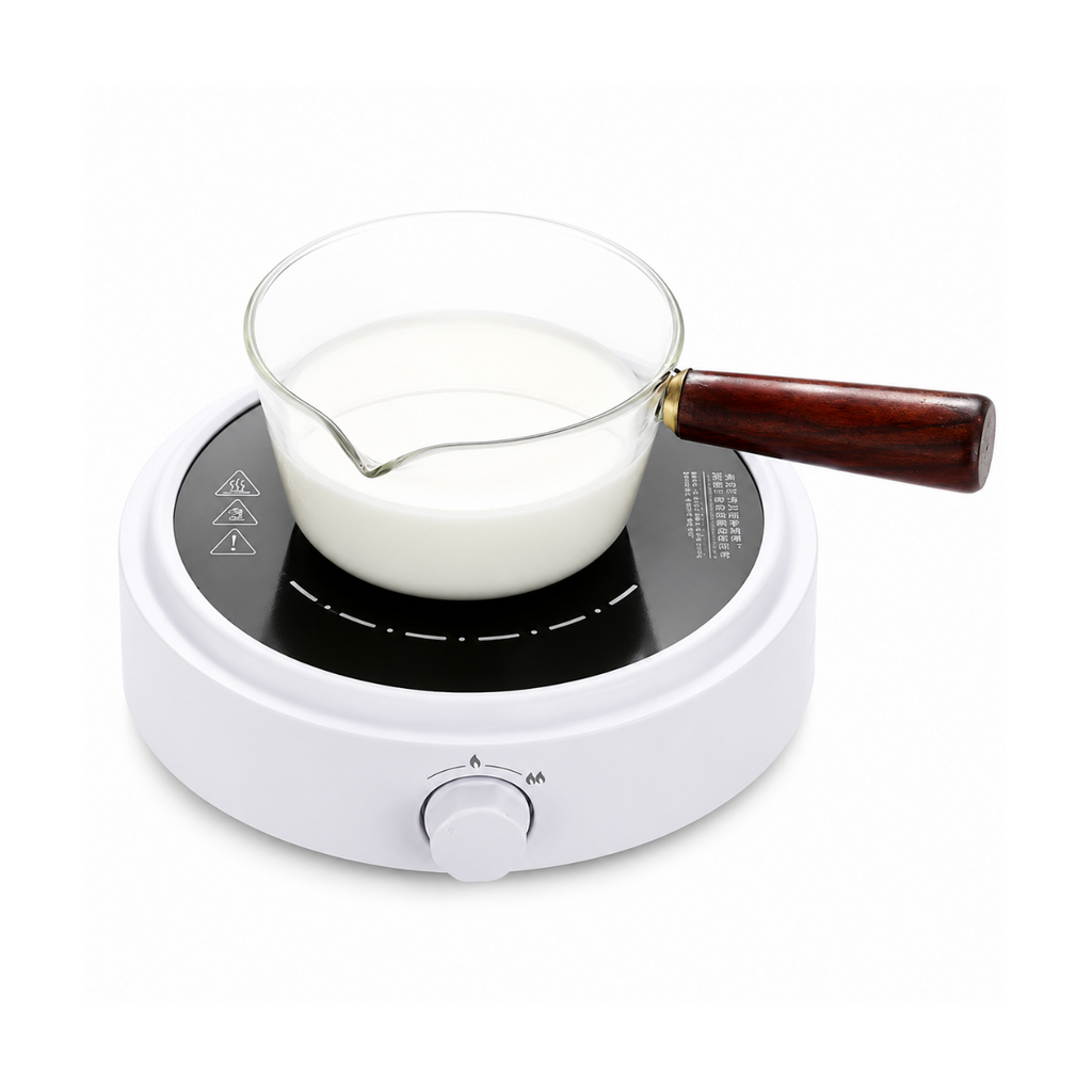 Borosilicate 600ml Heat-Resistant Glass Cooking Utensil & Saucepan – Minimalist Stovetop Milk & Sauce Pan