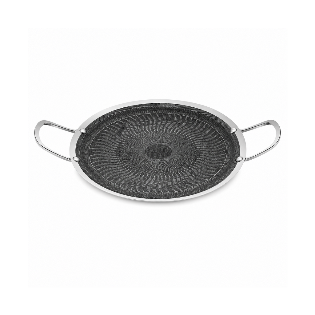Honeycomb Laser Coated Flat Pan Tawa with Induction Support Bottom - 38cm