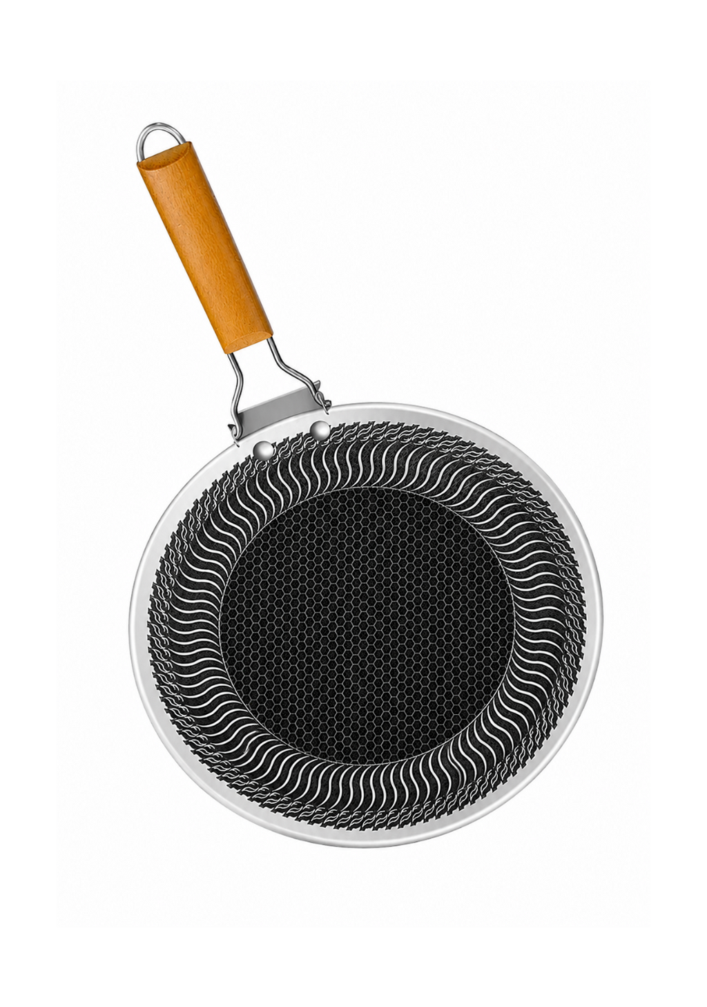 Honeycomb Laser Coated Flat Pan Tawa with Induction Support Bottom - 38cm
