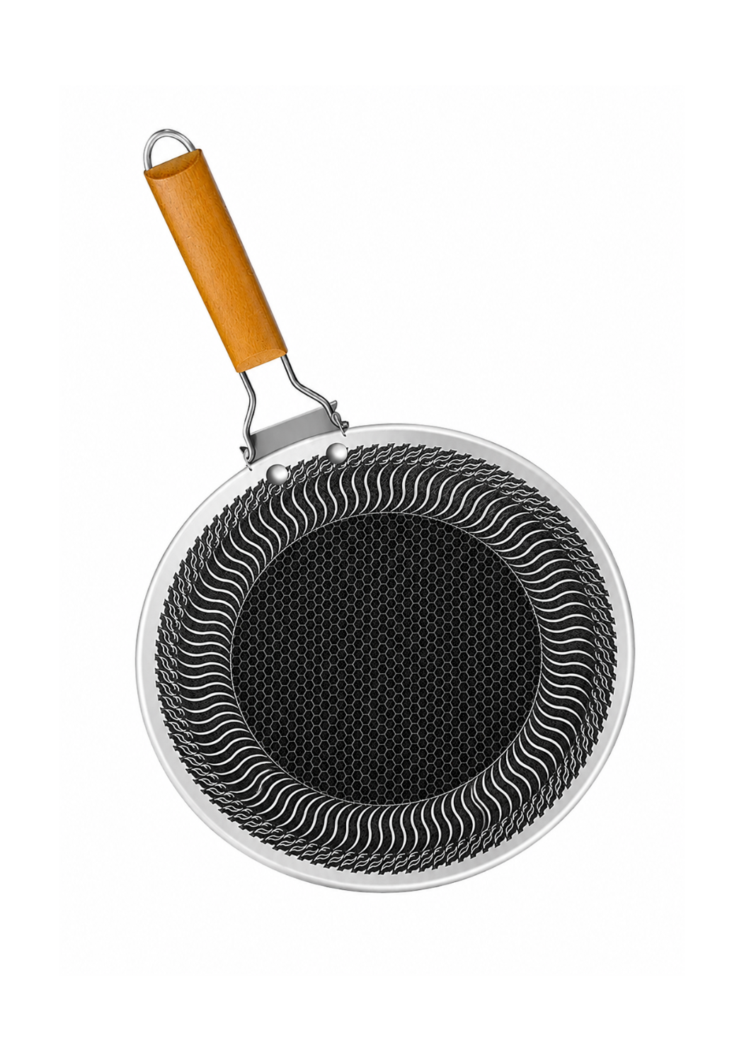 Honeycomb Laser Coated Flat Pan Tawa with Induction Support Bottom - 38cm