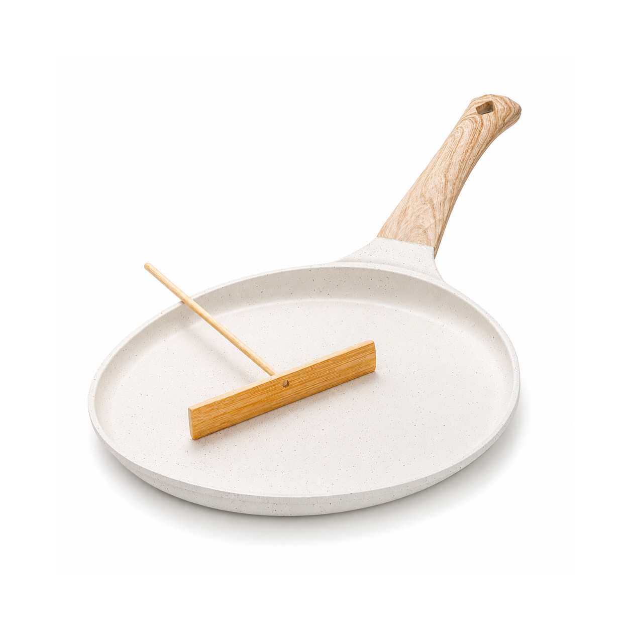 Premium Granite Non-Stick Crepe Pan & Tawa with Wood-Effect Handle – 28 cm