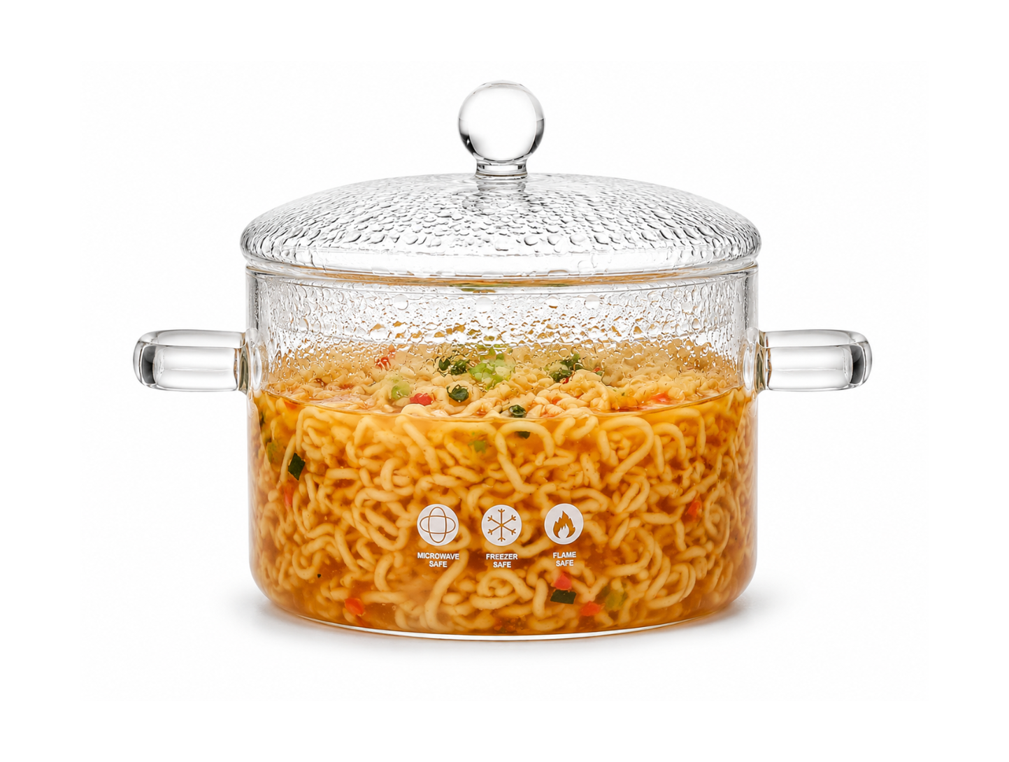 2.5L Borosilicate Glass Cooking Pot – Premium Heat-Resistant Stovetop Dutch Oven & Soup Casserole
