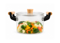 Premium Borosilicate Glass Cooking Pot with Wooden Handles (3.5L, 4.5L, 5.5L)