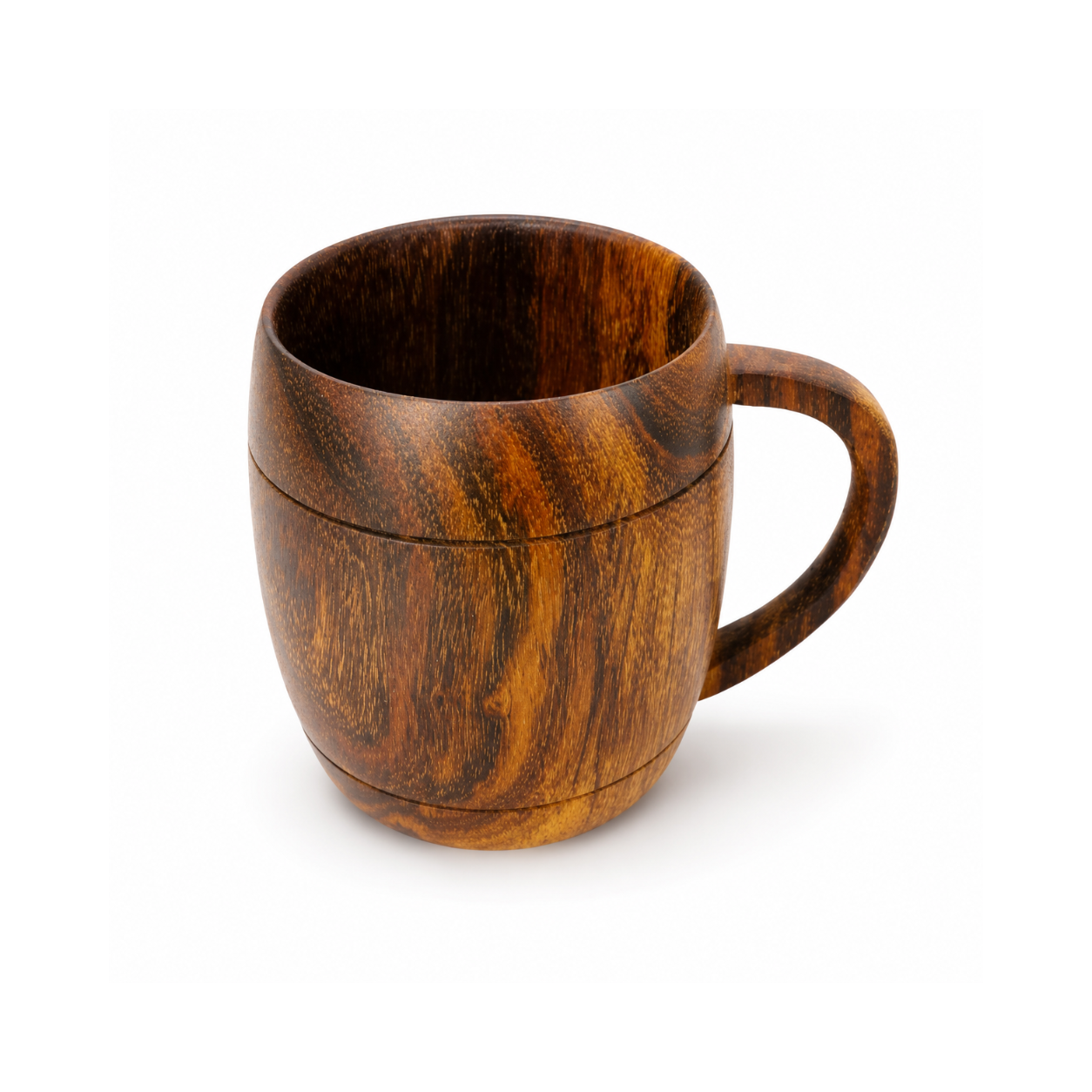 Artisan Wooden Beer Mug – 400ml | Handcrafted Premium Hardwood