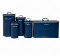 5-Piece Vintage Pantry Storage Tin Set – Bread, Biscuit, Tea, Coffee & Sugar Kitchen Canisters