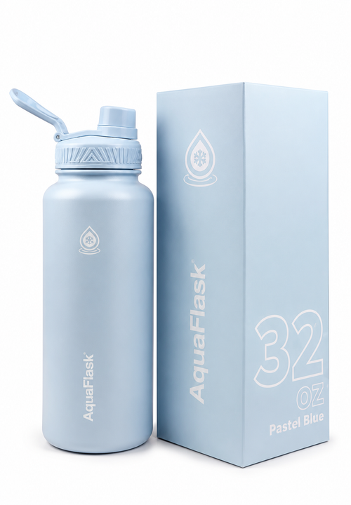AquaFlask Insulated Stainless Steel Water Bottle – 40oz | Pastel Blue