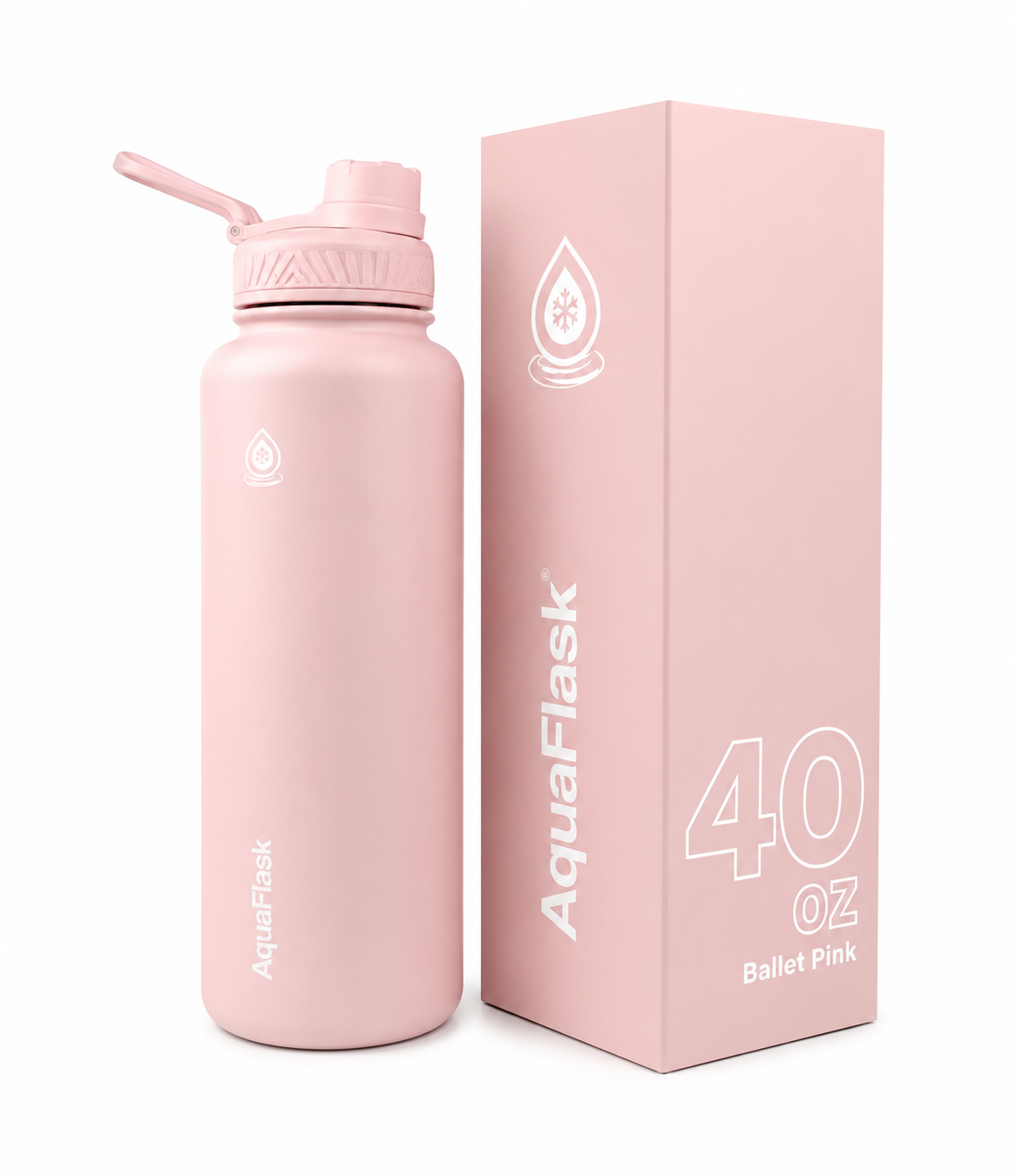 AquaFlask Ballet Pink Insulated Stainless Steel Water Bottle – 40oz