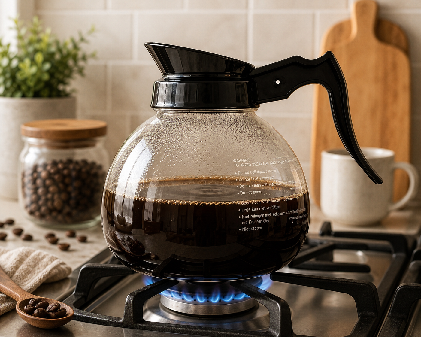 Multi-Functional 1.7L Borosilicate Glass Stovetop Brewing Pot – Coffee, Tea & Green Tea Maker, Minimalist Home Café Brewer