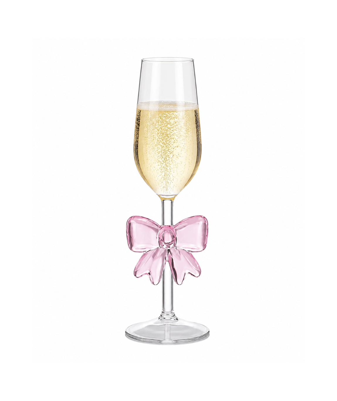 Crystal Bow Flute Glass – 200ml Elegant Handcrafted Aesthetic Glassware (1 Piece)