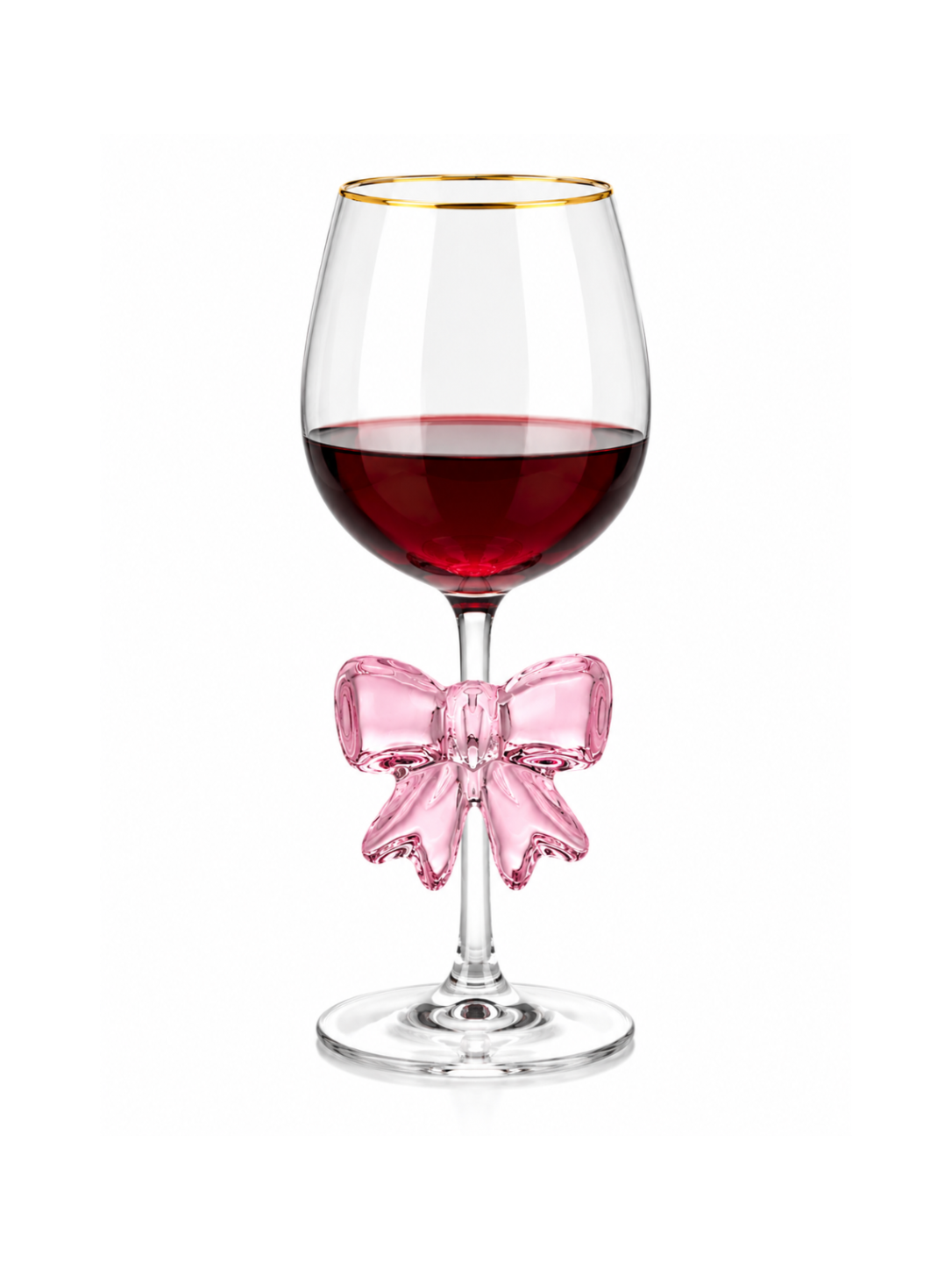 Crystal Bow Wine Glass with Gold Rim – 200ml | Luxury Handmade