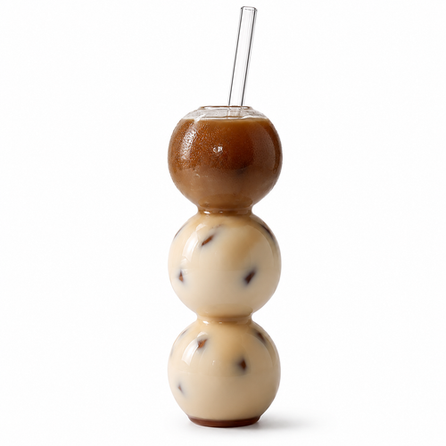 Caterpillar Beverage Glass with Glass Straw | 280ml