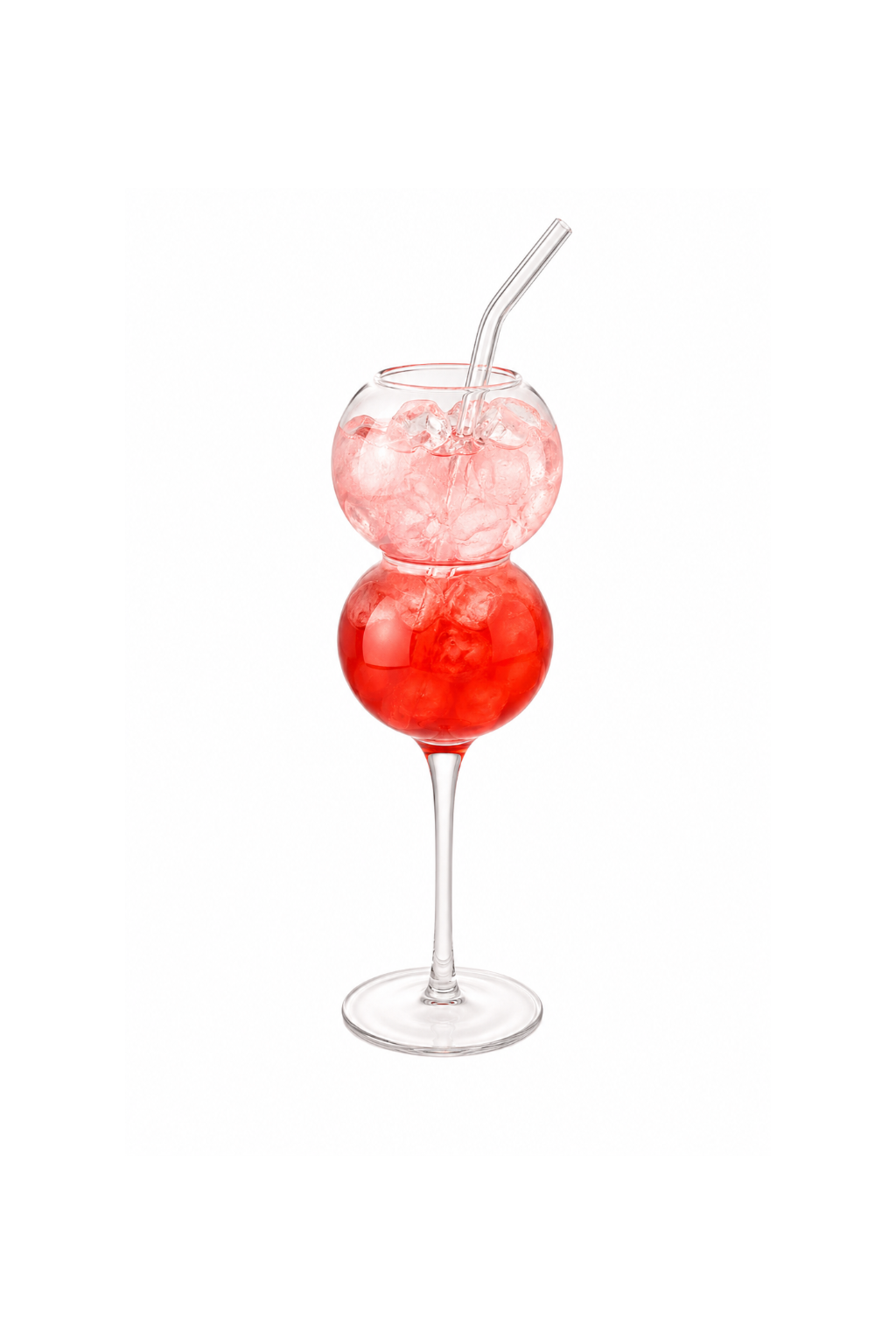 Cascade Stem Glass with Glass Straw – Premium Double Bubble Cocktail Glass | 230ml & 400ml