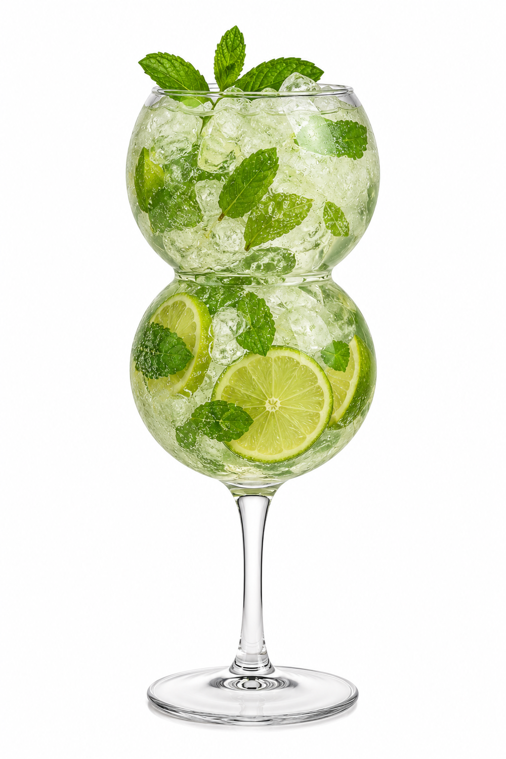 Cascade Stem Glass with Glass Straw – Premium Double Bubble Cocktail Glass | 230ml & 400ml