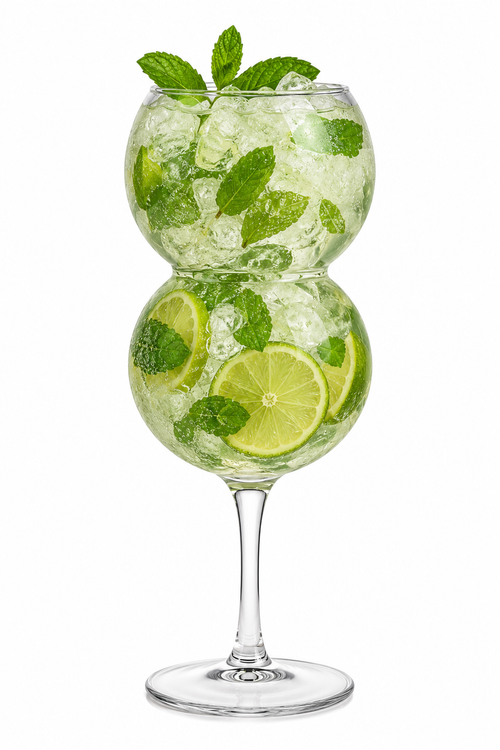 Cascade Stem Glass with Glass Straw – Premium Double Bubble Cocktail Glass | 230ml & 400ml